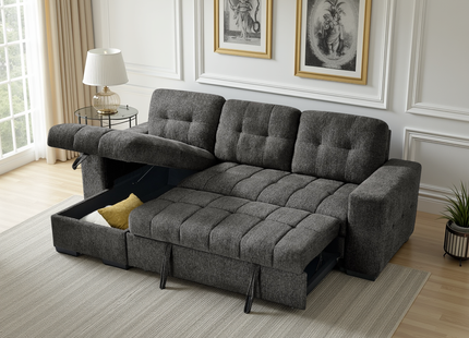 Palermo Universal Corner Sofabed Grey