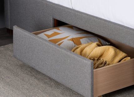 Shelby Fabric Bed Frame in Grey
