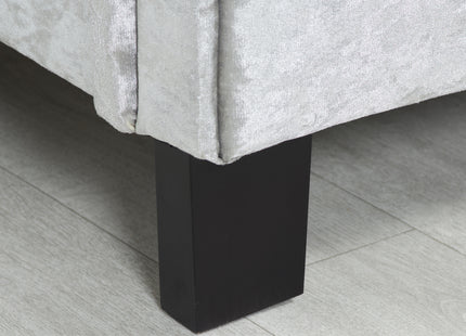 Sienna Fabric Side Ottoman Bed in Steel Crushed Velvet