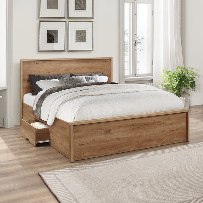 Stockwell Bed Frame in Rustic Oak Effect