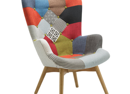 Sloane Patched Occasional Chair & Stool