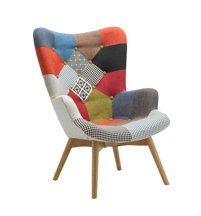 Sloane Patched Occasional Chair & Stool