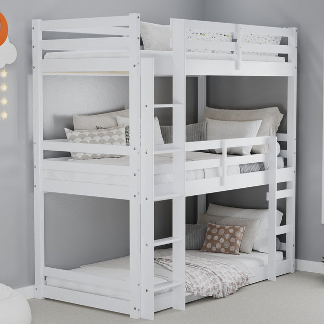 Tressa Triple Bunk Bed in White