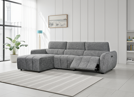 Turin Electric Recliner Sofa Charcoal Left Hand
