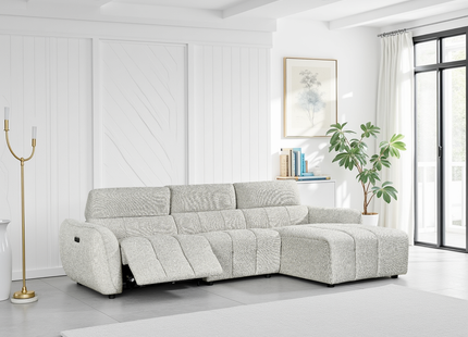 Turin Electric Recliner Sofa Silver Right Hand