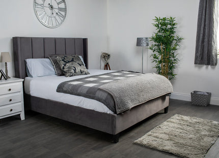 Flair Varee Dark Grey Velvet Bed Frame