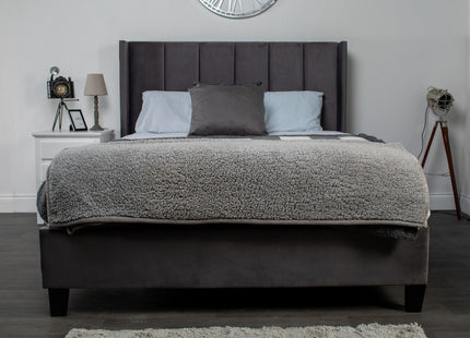 Flair Varee Dark Grey Velvet Bed Frame