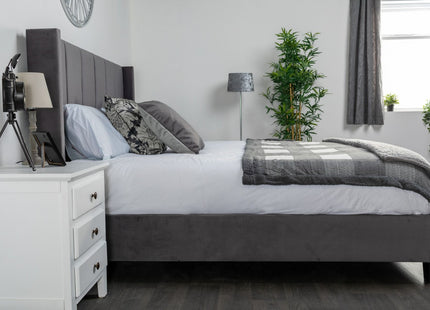 Flair Varee Dark Grey Velvet Bed Frame