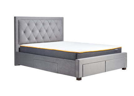 Woodbury Fabric Bed Frame in Grey Velvet
