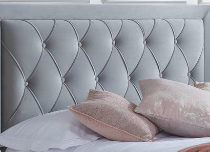 Woodbury Fabric Bed Frame in Grey Velvet
