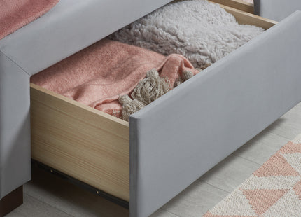 Woodbury Fabric Bed Frame in Grey Velvet