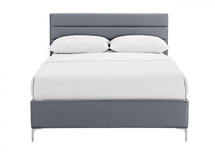 Arco Grey Leather Bed Frame