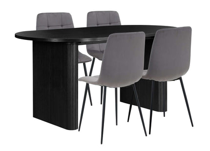 Axel Oval Fluted Dining Table Set
