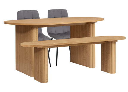 Axel Oval Fluted Dining Table