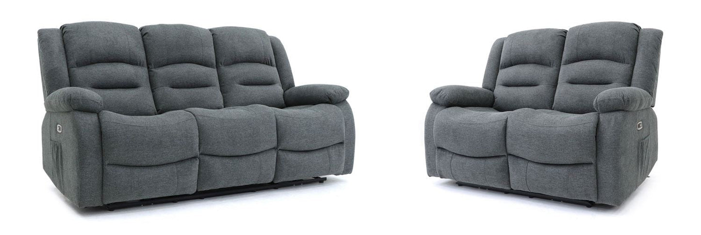 Alva Electric Recliner Sofa Graphite 3+2SET