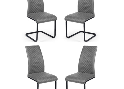 Set of 4 Xavier Grey Upholstered Cantilever Dining Chairs – image 2
