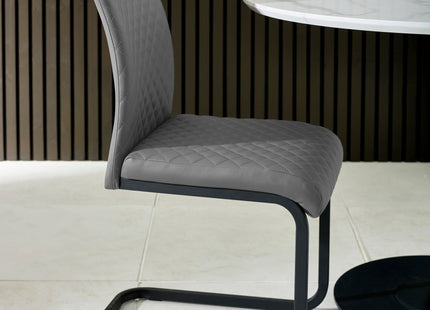 Set of 4 Xavier Grey Upholstered Cantilever Dining Chairs – image 9