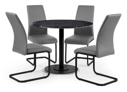 Set of 4 Xavier Grey Upholstered Cantilever Dining Chairs – image 10