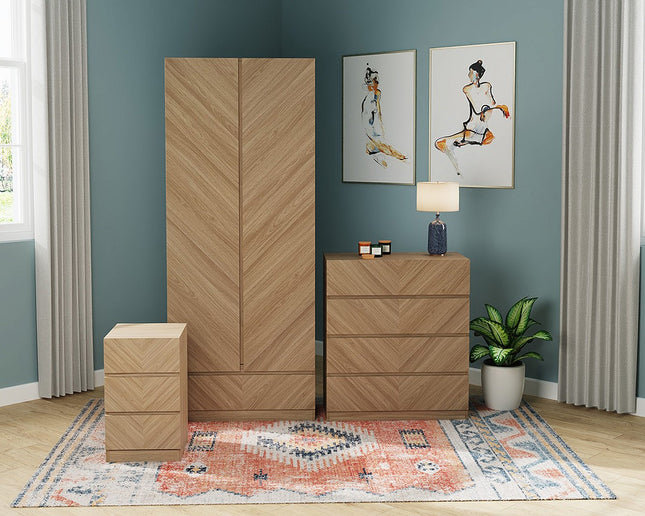 Catalina 3 Piece Bedroom Set - Oak