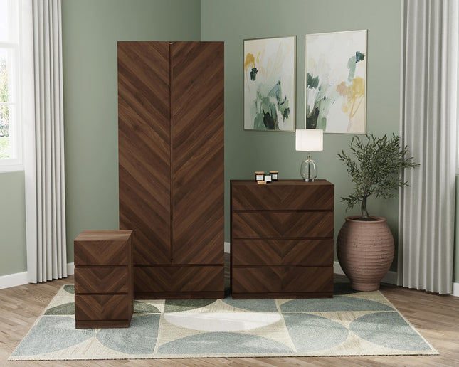 Catalina 3 Piece Bedroom Set - Walnut