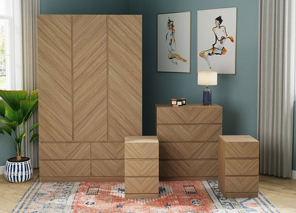 Catalina 4 Piece Bedroom Set - Oak