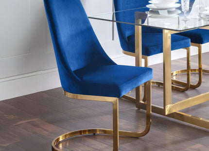 Set Of 2 Vittoria Cantilever Dining Chairs - Blue