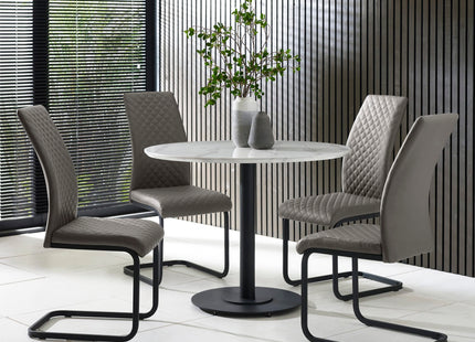 Set of 4 Xavier Grey Upholstered Cantilever Dining Chairs – image 11