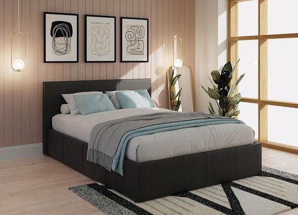 Lea End Lift Ottoman Bed - Black - Kingsize