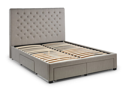 Wilton 135cm Double Grey Linen Style Fabric Storage Bed with 4 Drawers – image 5