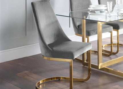 Set Of 2 Vittoria Cantilever Dining Chairs - Grey