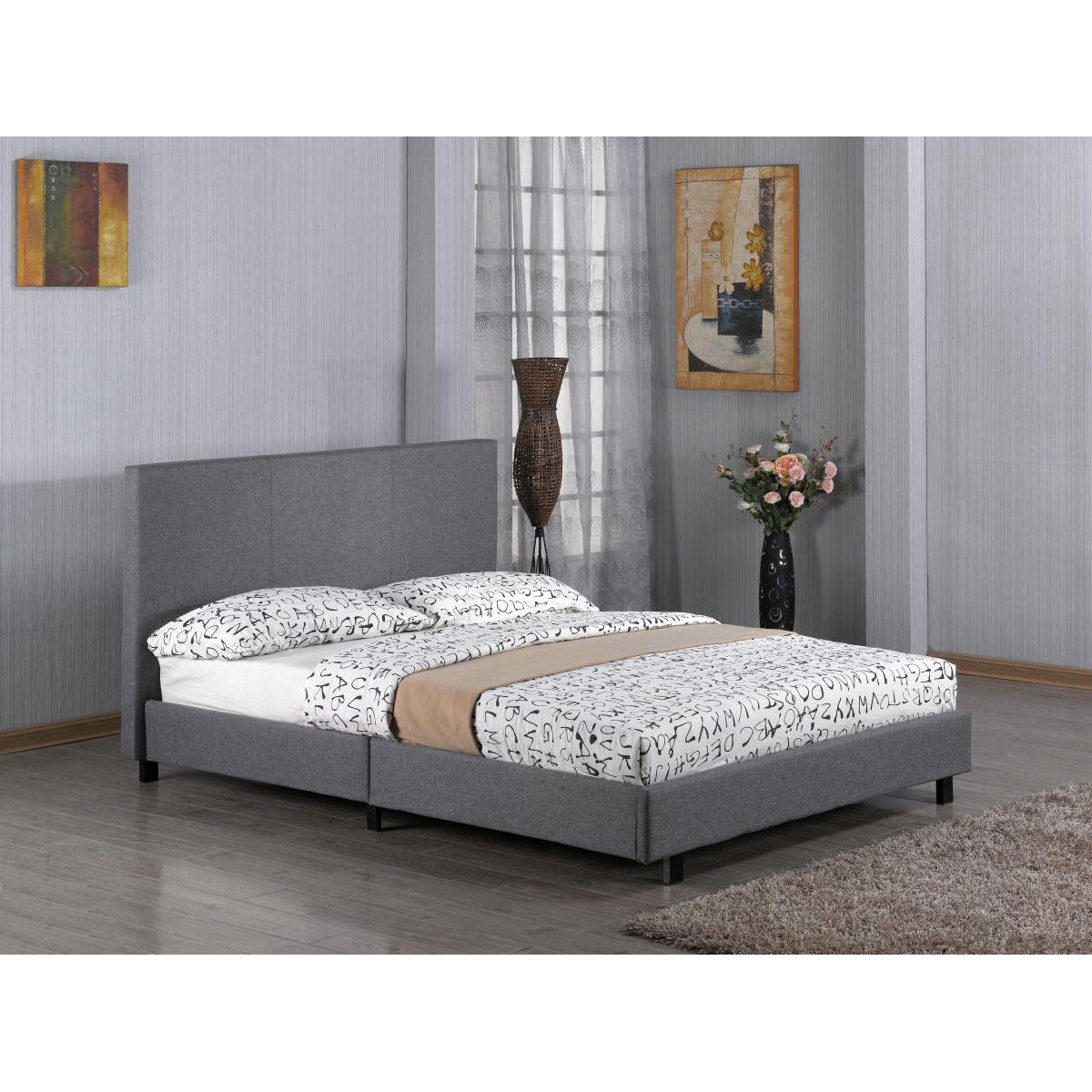 Fusion Fabric Bed - Grey