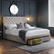 Wilton 180cm Superking Grey Linen Style Fabric Storage Bed with 4 Drawers