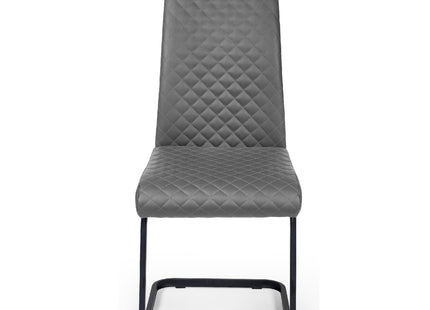 Set of 4 Xavier Grey Upholstered Cantilever Dining Chairs – image 4