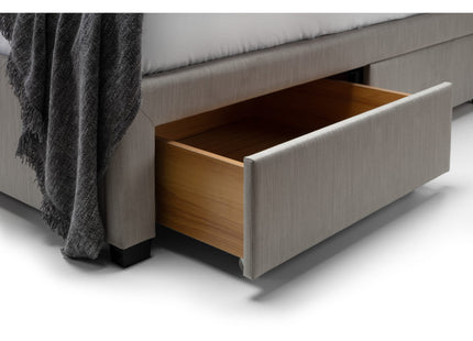 Wilton 150cm King Grey Linen Style Fabric Storage Bed with 4 Drawers – image 9