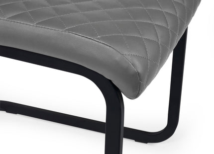 Set of 4 Xavier Grey Upholstered Cantilever Dining Chairs – image 5