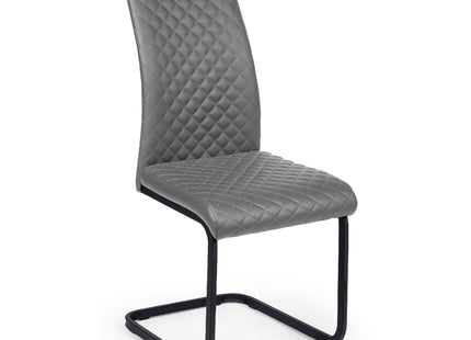 Set of 4 Xavier Grey Upholstered Cantilever Dining Chairs – image 3