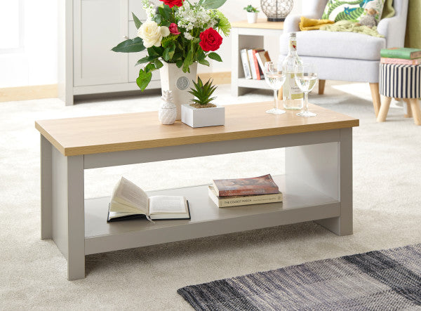 Lancaster Grey Coffee Table with Shelf