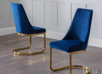 Set Of 2 Vittoria Cantilever Dining Chairs - Blue – image 2