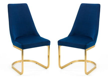 Set Of 2 Vittoria Cantilever Dining Chairs - Blue – image 3