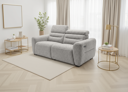 Tokyo Electric Recliner Grey 3 Seater