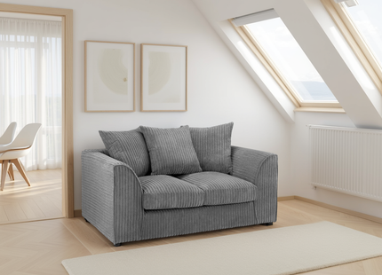 Harley Jumbo Sofa Grey 2 Seater
