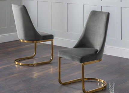 Set Of 2 Vittoria Cantilever Dining Chairs - Grey – image 2