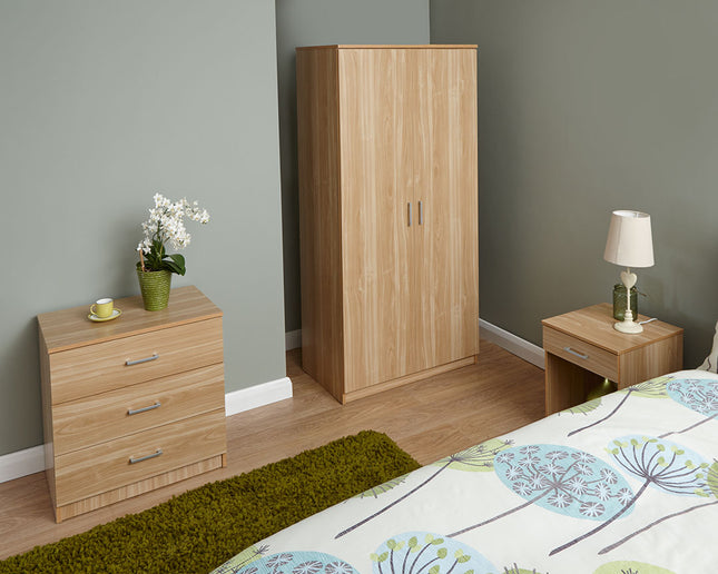 3 Piece Bedroom Set - Oak
