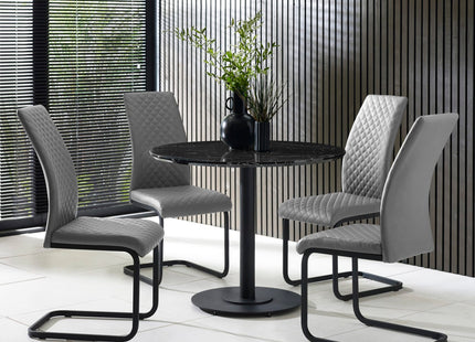 Set of 4 Xavier Grey Upholstered Cantilever Dining Chairs – image 12