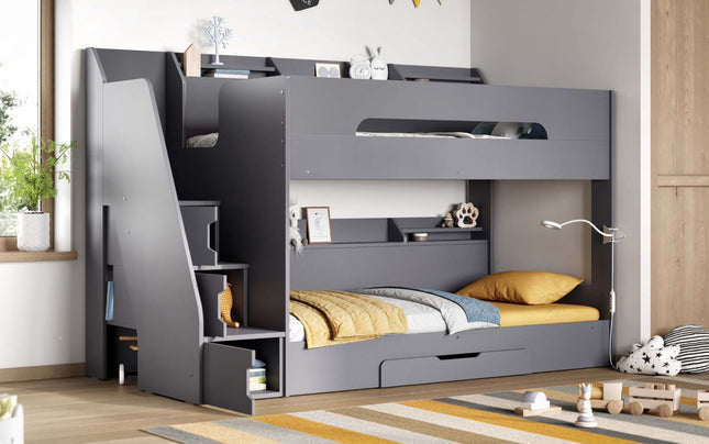 Flair Slick Staircase Bunk Bed Grey