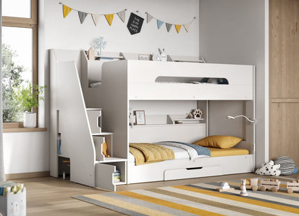 Flair Slick Staircase Bunk Bed White