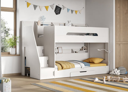 Flair Slick Staircase Bunk Bed White