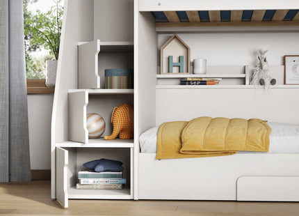 Flair Slick Staircase Bunk Bed White