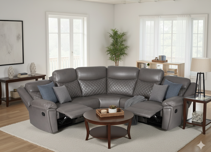 Myra Recliner Sofa Grey Large Corner