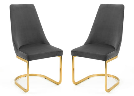 Set Of 2 Vittoria Cantilever Dining Chairs - Grey – image 3